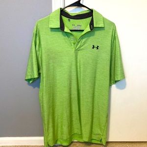 Under Armour lime green golf polo